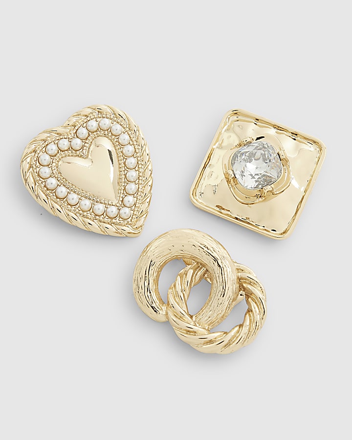 Gold Heart Brooch Multipack