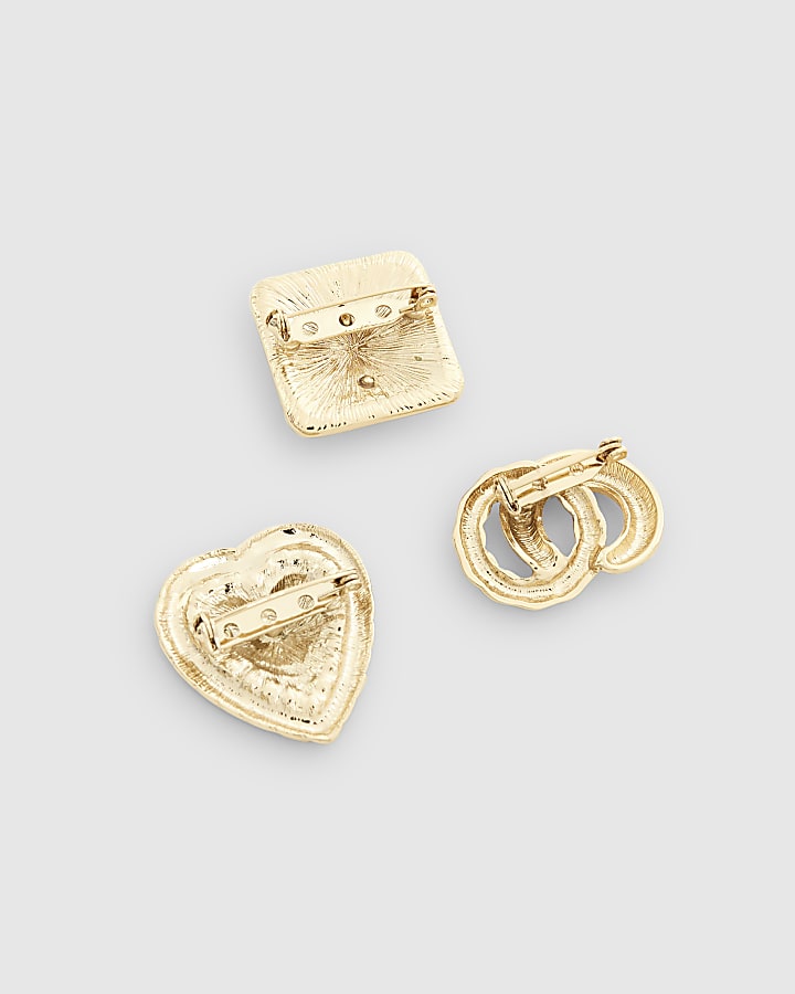 Gold Heart Brooch Multipack