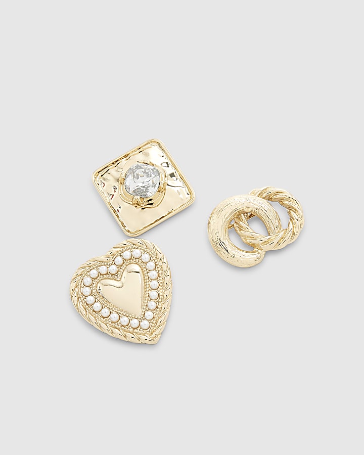 Gold Heart Brooch Multipack