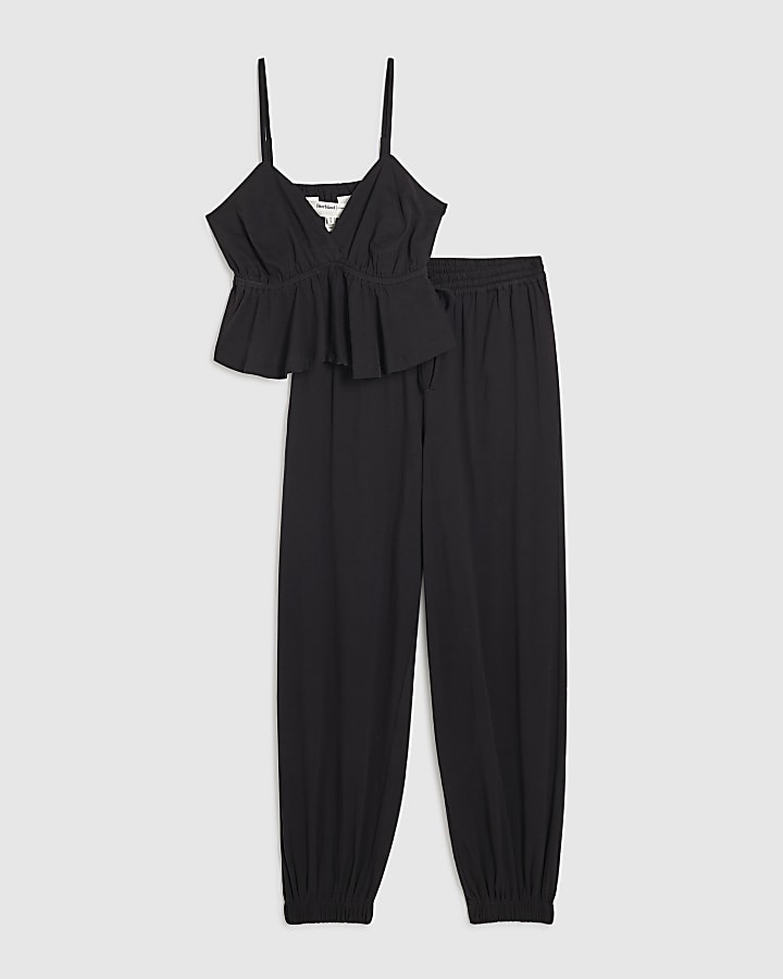 Black Balloon Trouser and Cami Loungewear Set