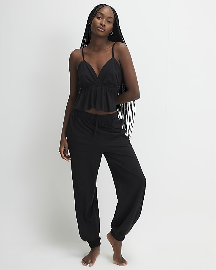 Black Balloon Trouser and Cami Loungewear Set