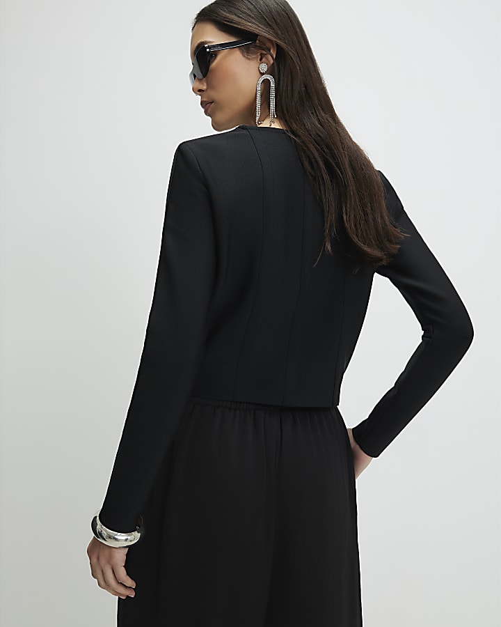 Black Embellished Neat Cardigan