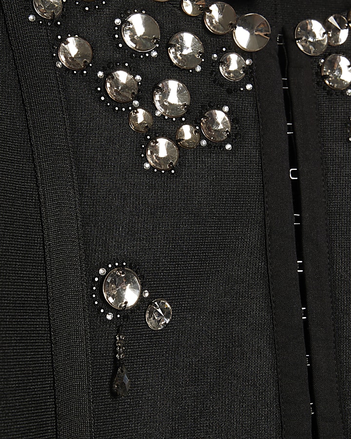 Black Embellished Neat Cardigan