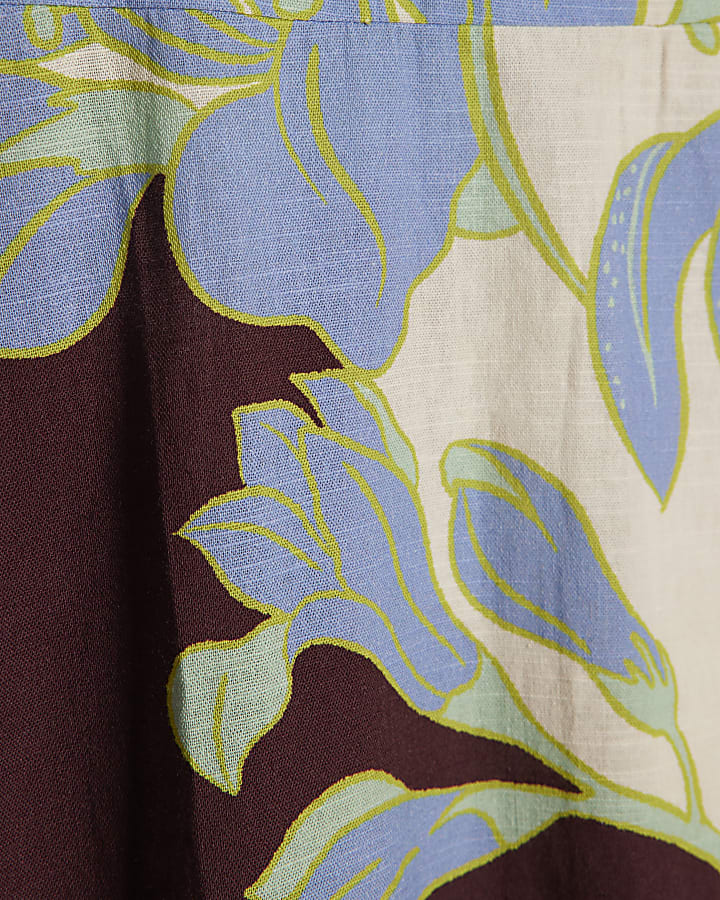 Cream Floral Midi Dress