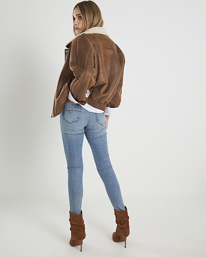 Blue Mid Rise Sculpt Skinny Jeans