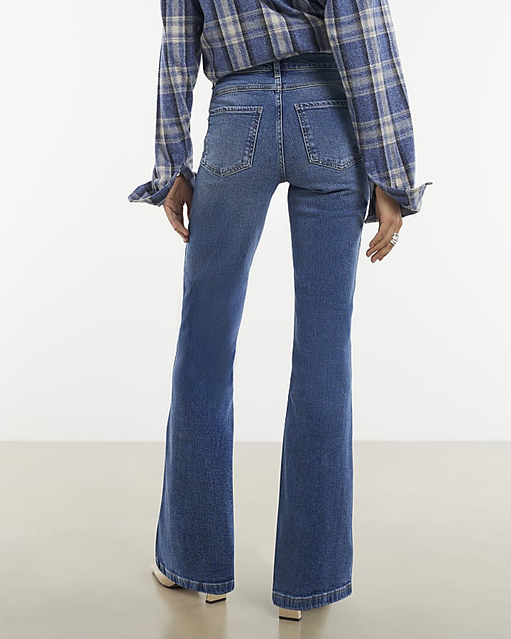 Blue Relaxed Flare Jeans