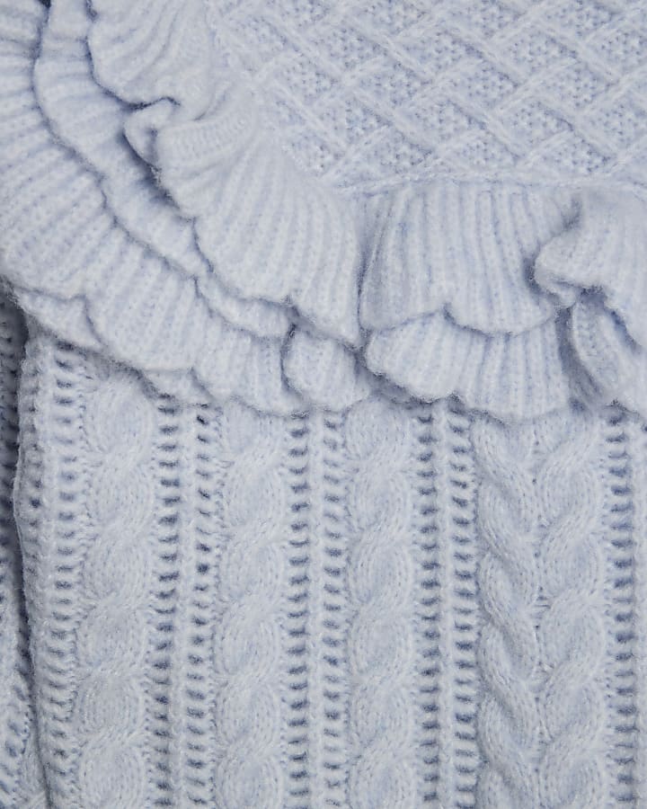 Blue Frill Shoulder Jumper