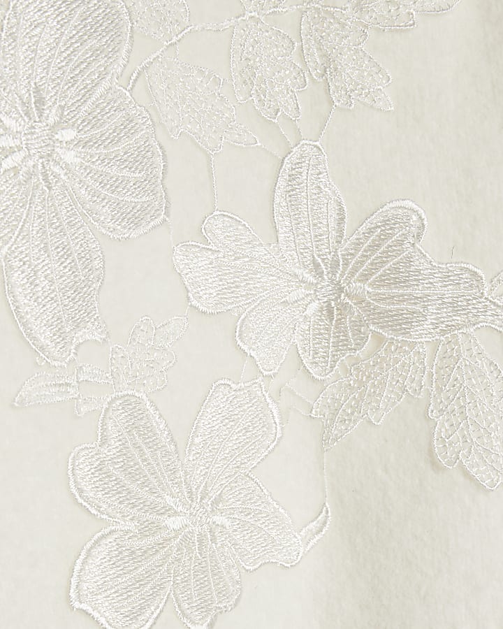 Cream Floral Embroidered Jumper