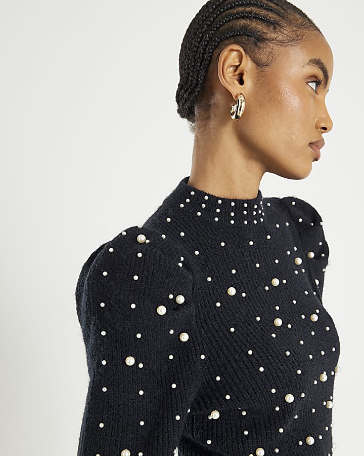 Black Pearl Embellished Jumper