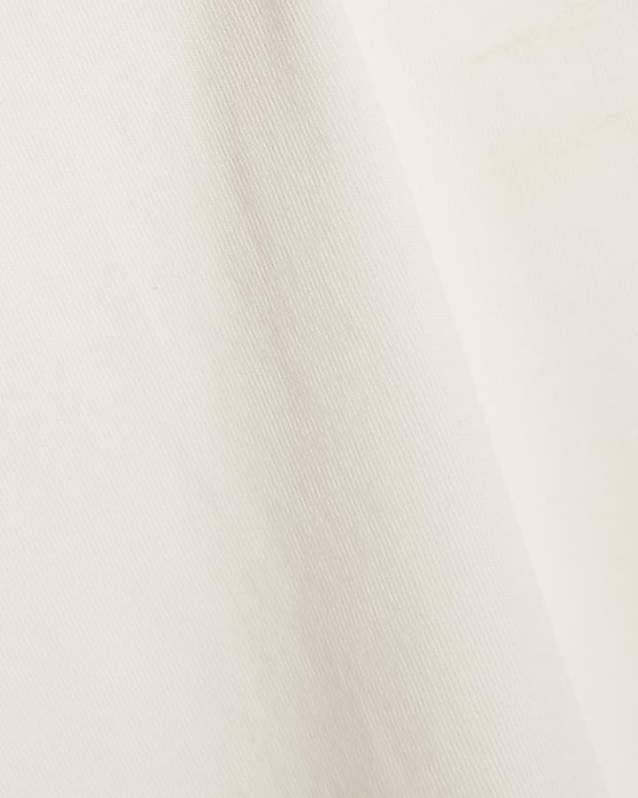 White Short Sleeve Loose Fit Top