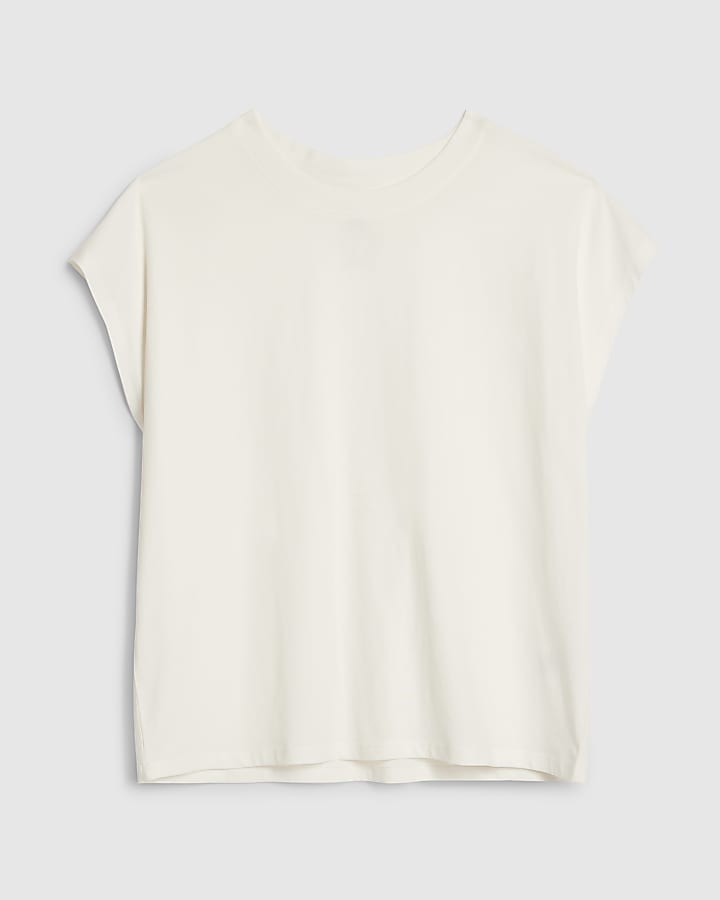 White Short Sleeve Loose Fit Top