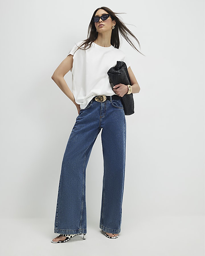 White Short Sleeve Loose Fit Top