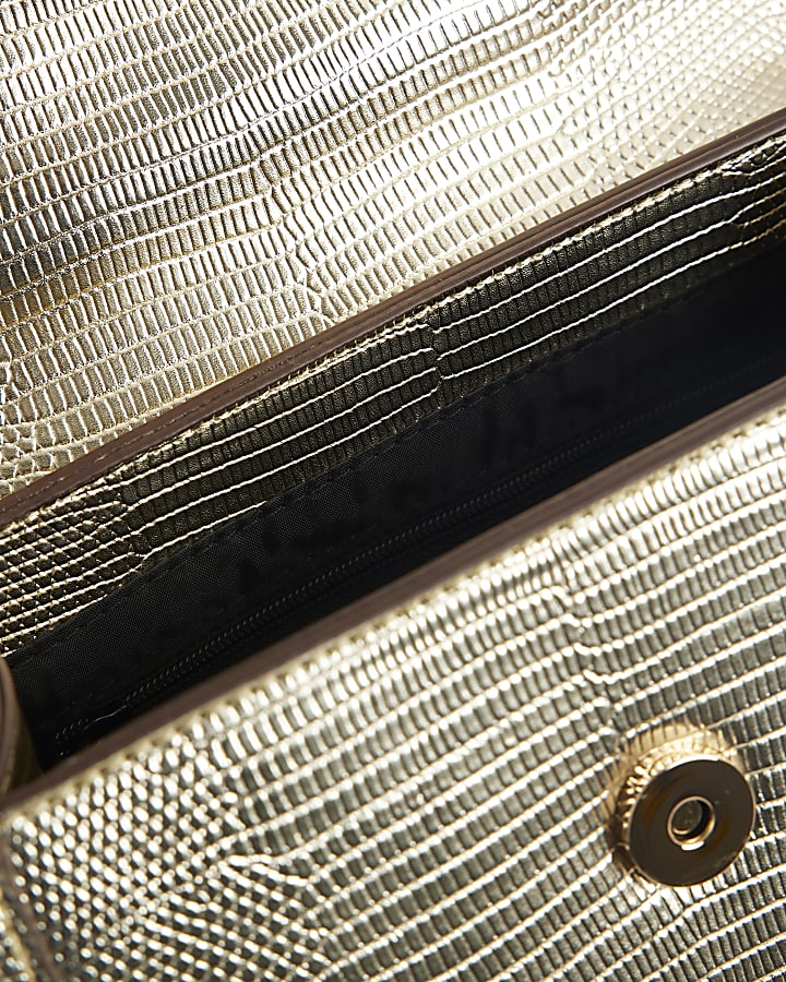 Gold Mini Cross Body Tote Bag