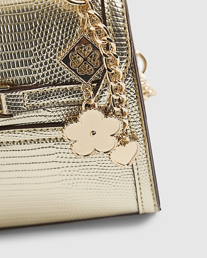 Gold Mini Cross Body Tote Bag