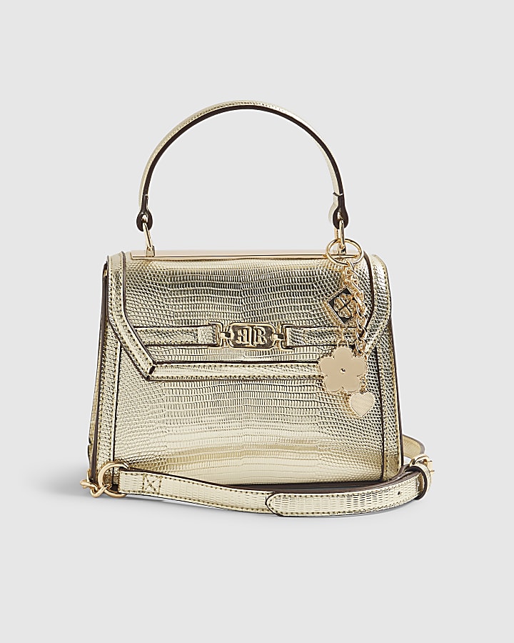 Gold Mini Cross Body Tote Bag