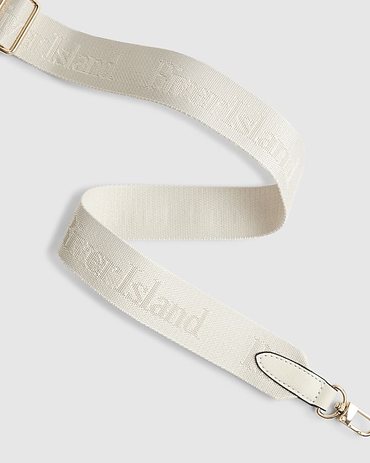 Cream Monogram Embossed  Messenger Bag