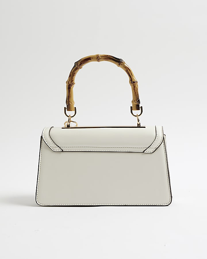 Cream Small Bamboo Handle Tote Bag