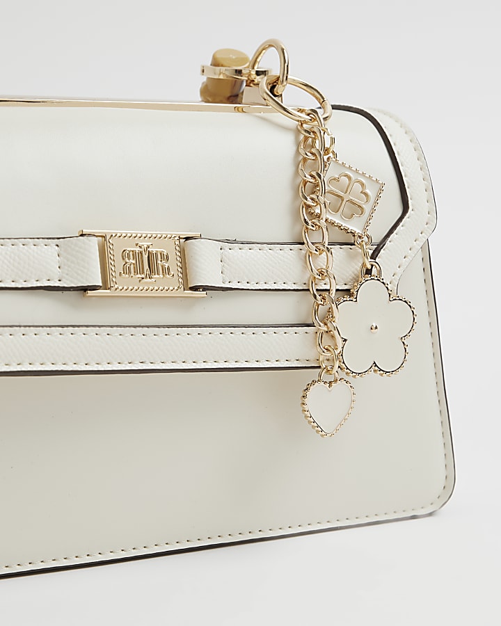 Cream Small Bamboo Handle Tote Bag