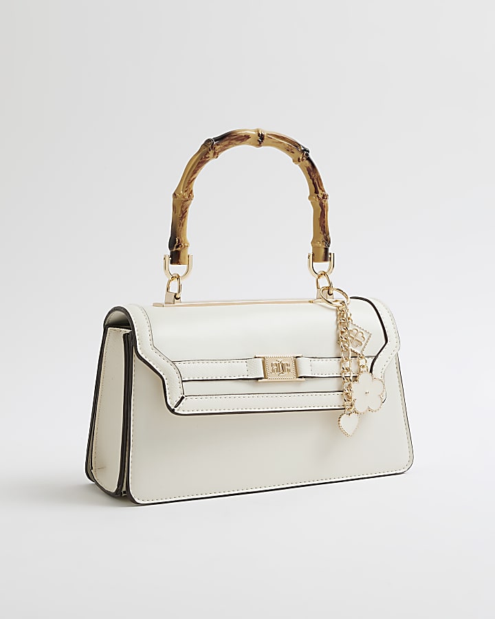 Cream Small Bamboo Handle Tote Bag