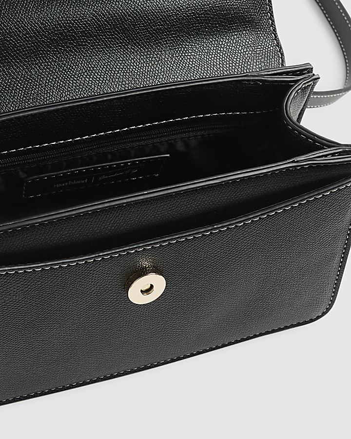 Black Small Metal Handle Charm Tote Bag