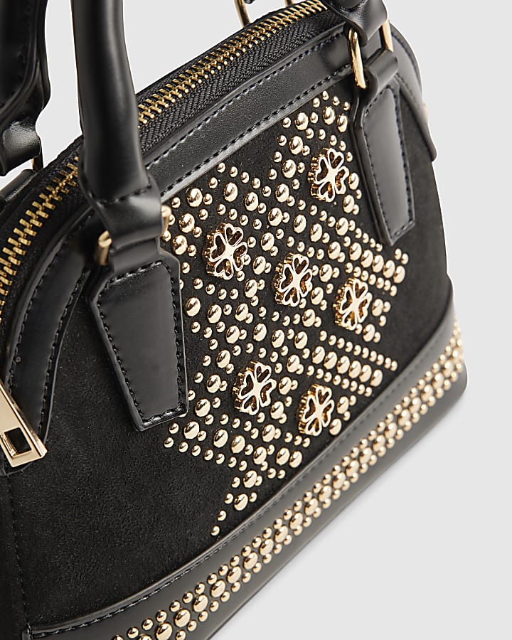 Black Studded Detail Crossbody Bag