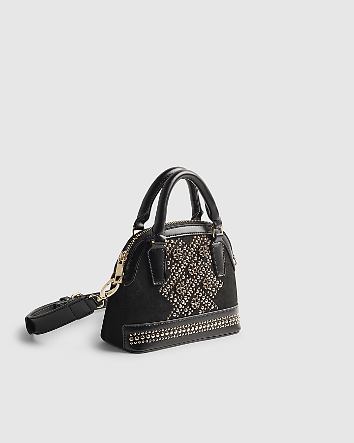 Black Studded Detail Crossbody Bag