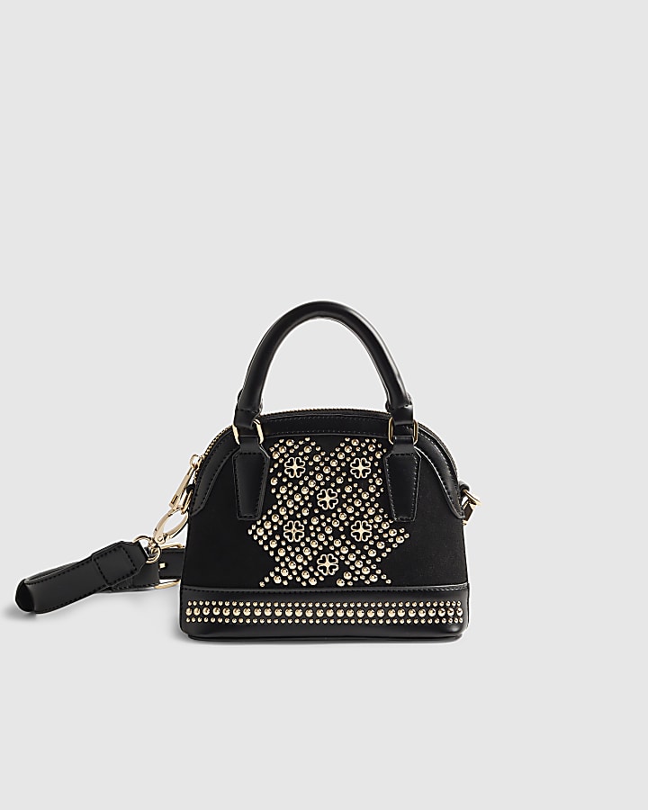 Black Studded Detail Crossbody Bag