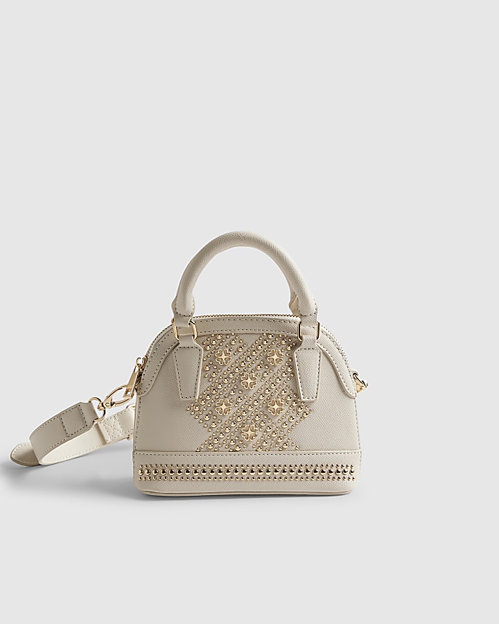 White Studded Detail Cross Body Bag