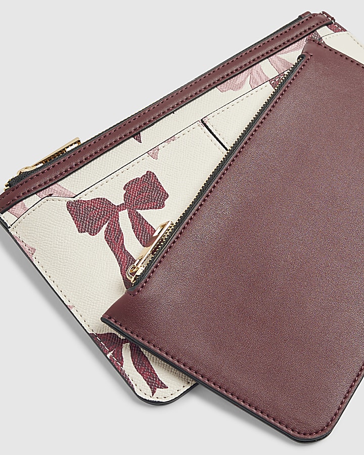 Cream Bow Travel Wallet