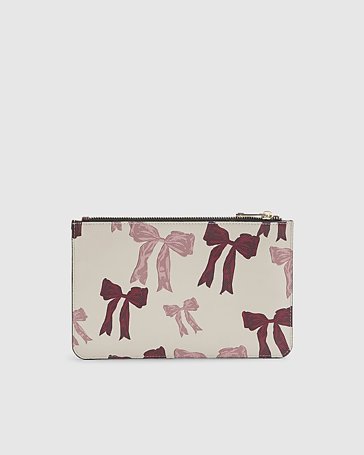Cream Bow Travel Wallet
