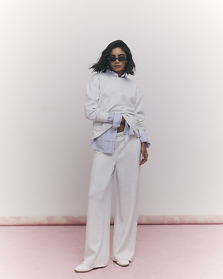 Grey Wide Leg Joggers