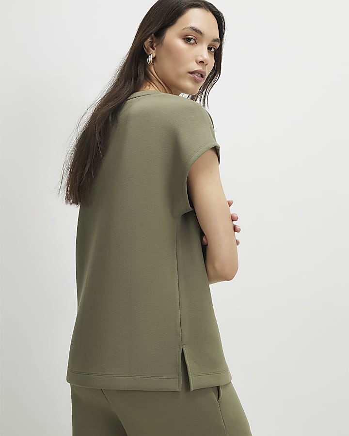 Khaki Premium Twill Short Sleeve Top