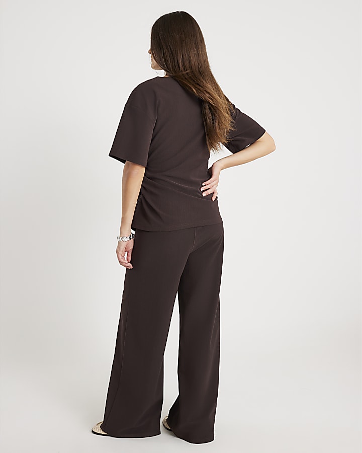 Brown Wide Leg Trousers