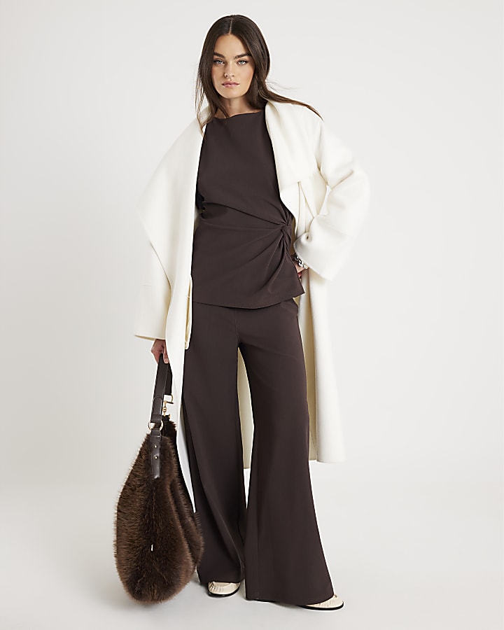 Brown Wide Leg Trousers