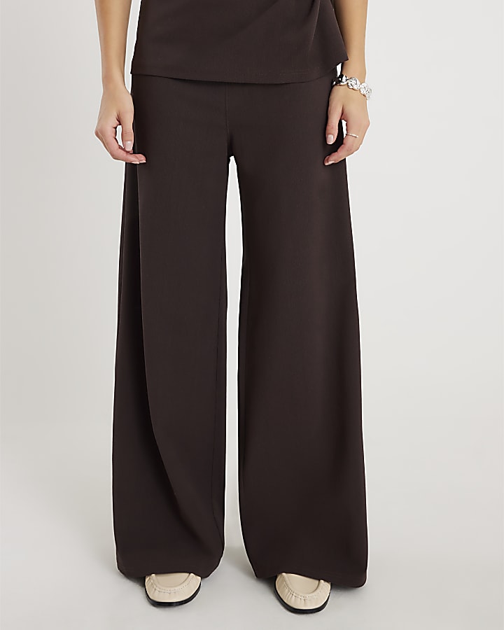 Brown Wide Leg Trousers