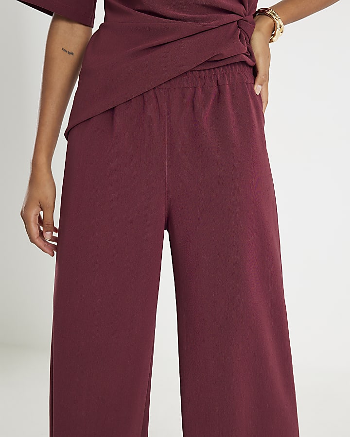Red Wide Leg Trousers