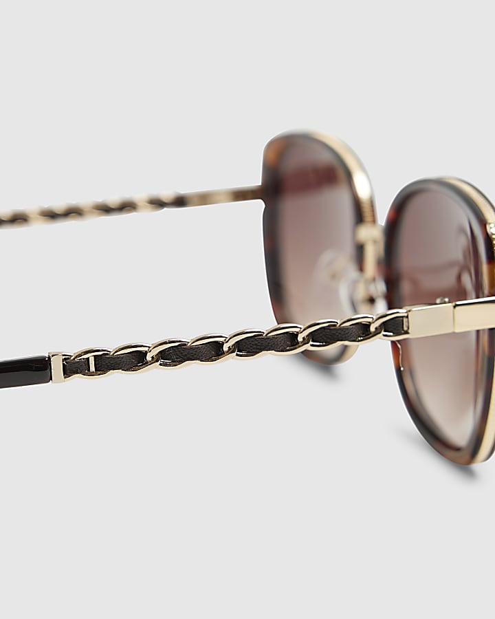 Tortoise Metal Glam Weave Sunglasses