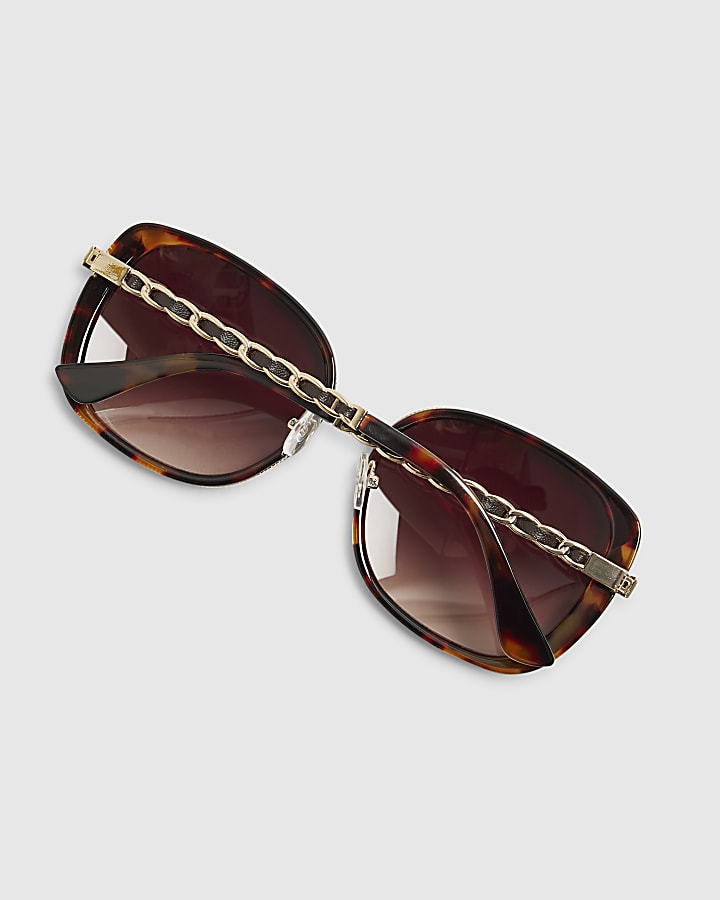 Tortoise Metal Glam Weave Sunglasses
