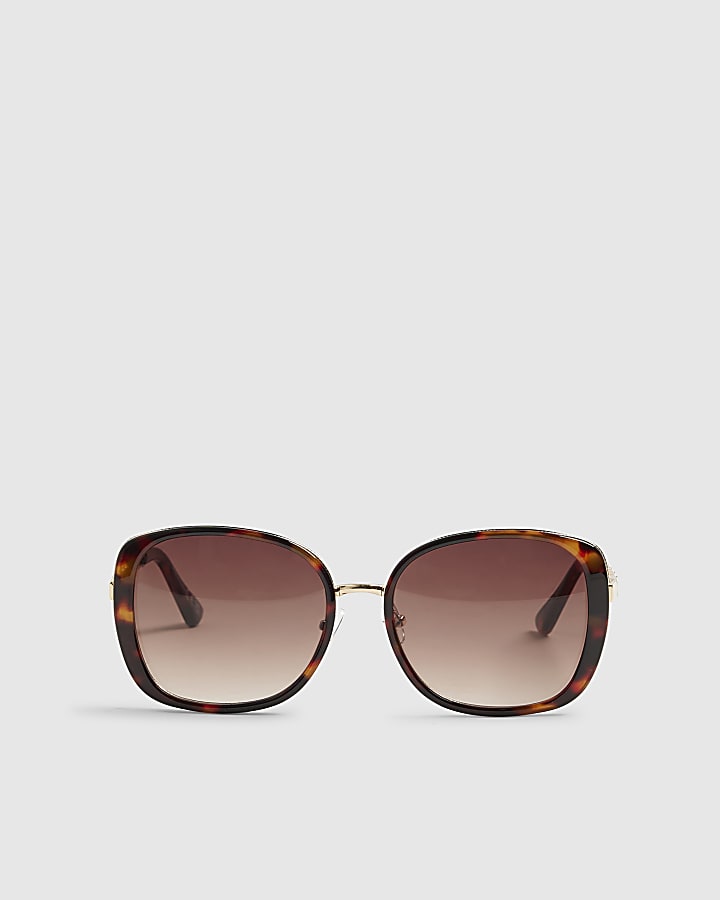 Tortoise Metal Glam Weave Sunglasses