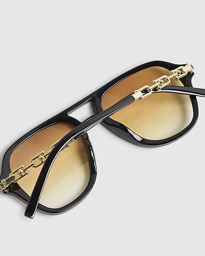 Black Chain Temple Navigator Sunglasses