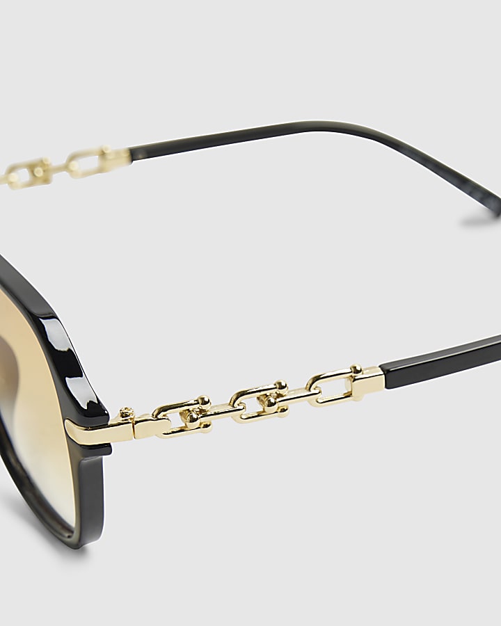 Black Chain Temple Navigator Sunglasses