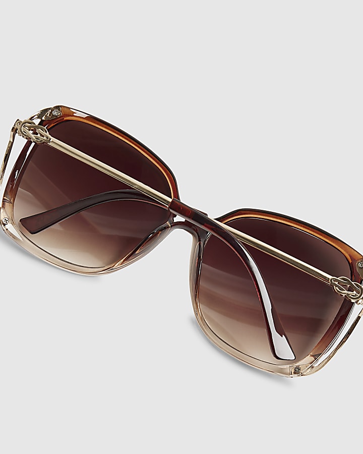 Brown Square Cut Out Sunglasses