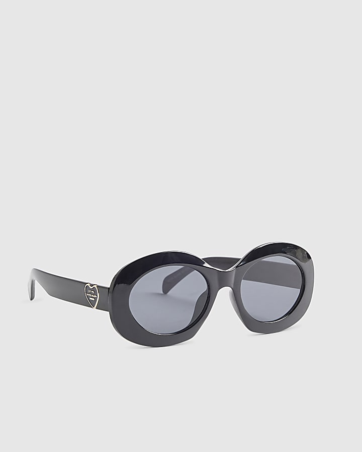 Black Oval Oversized Sunglasses