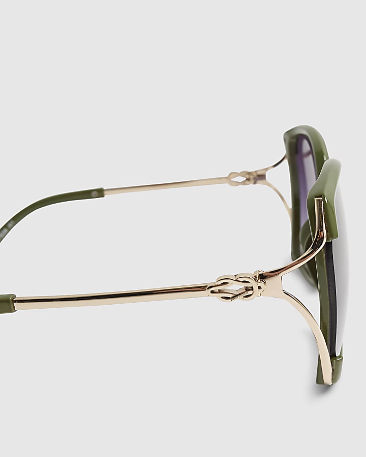 Green Square Cut Out Sunglasses