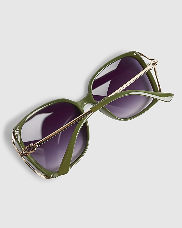 Green Square Cut Out Sunglasses