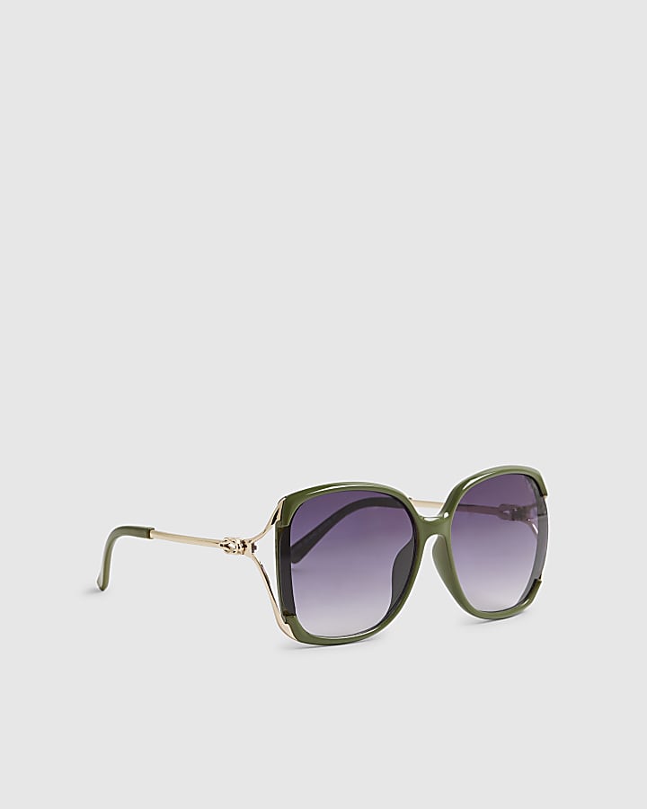 Green Square Cut Out Sunglasses
