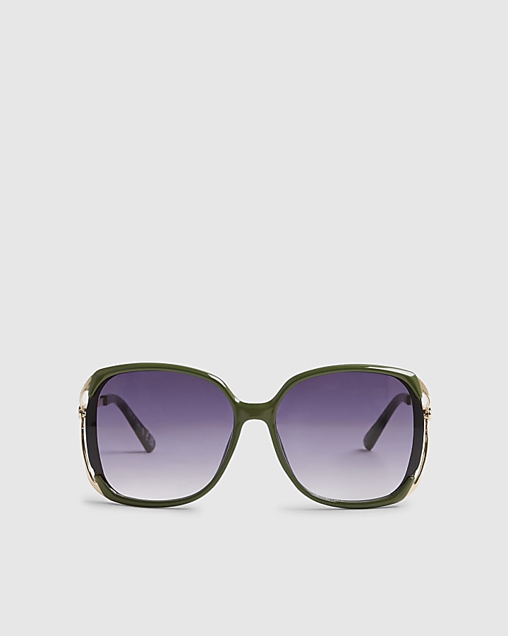 Green Square Cut Out Sunglasses