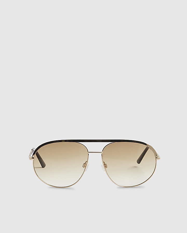 Gold Metal Aviator Sunglasses