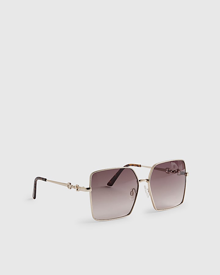 Gold Square Oversized Sunglasses