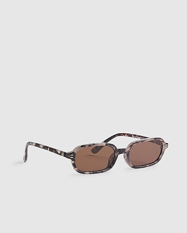 Tortoiseshell Slim Oval Sunglasses